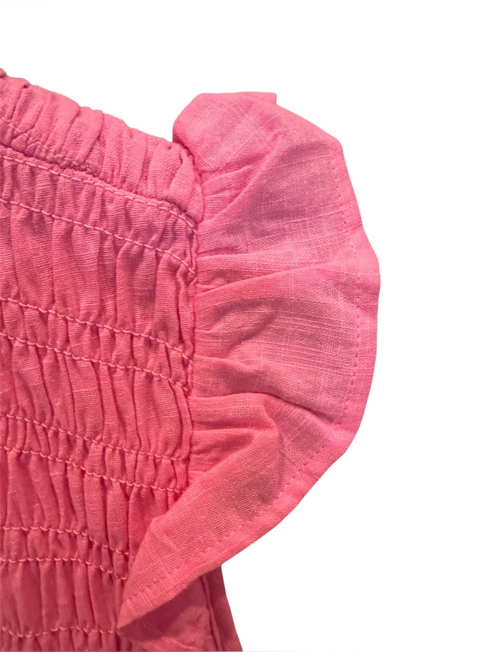Altar'd State Pink smocked ruffled Mini Dress. Girly coquette Medium - Picture 4 of 7